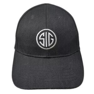 Sig Sauer Snapback Black White OS Embroidered Logo hat Adjustable Polyester